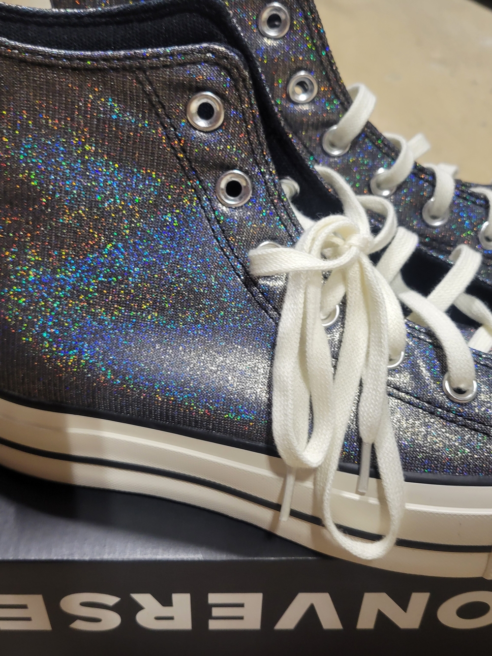 Converse Women's Holographic Glitter High-Top Sneakers - Black